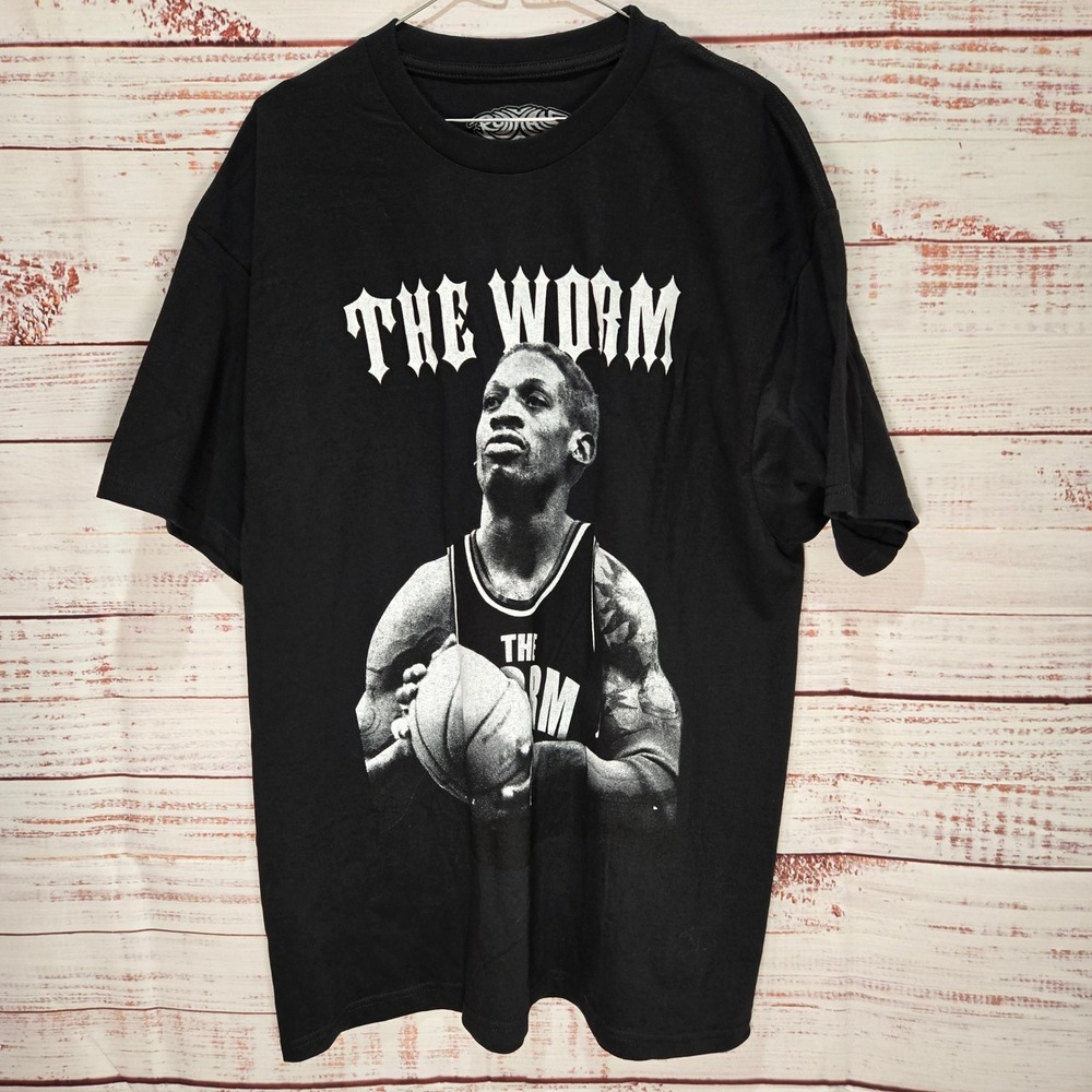 Dennis Rodman NWOT The Worm Graphic T-Shirt Mens‎ XL Black Cotton Rodman Brand
